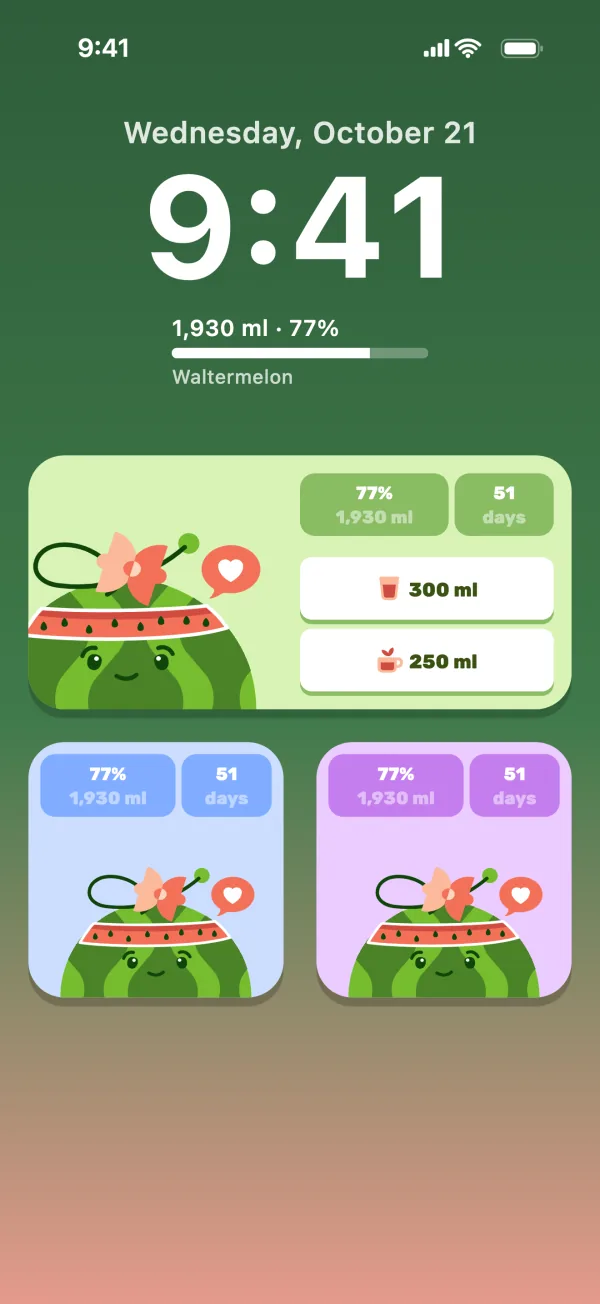 Màn hình khóa với các widget Waltermelon