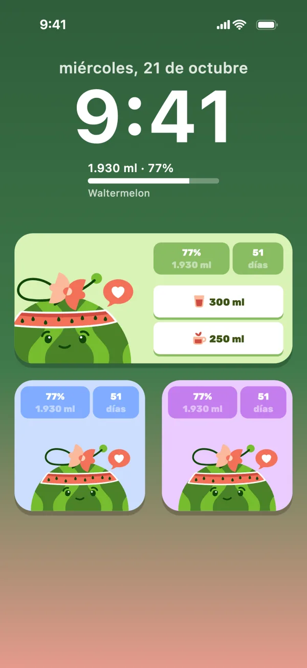 Pantalla de bloqueo con widgets de Waltermelon